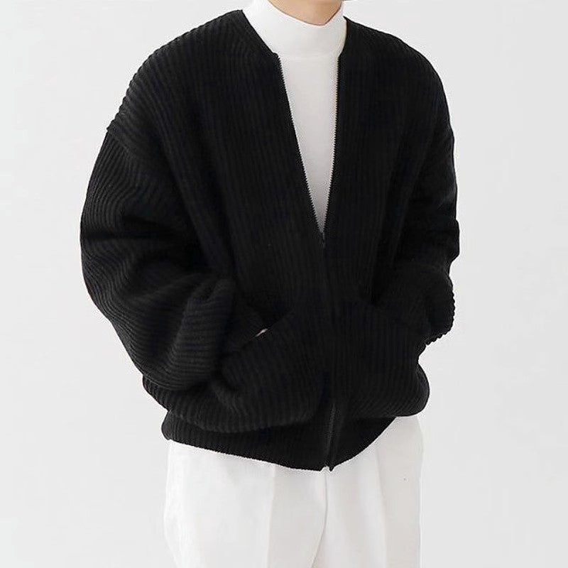 Seth - Fine-knit men's zip sweater