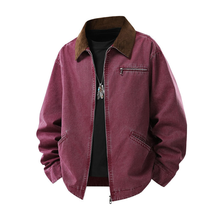 Men's Long-Sleeve Jacket with Collar and Pockets