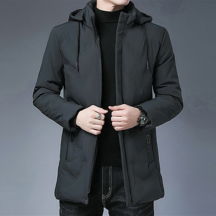 Men's long-sleeve hooded jacket with pockets