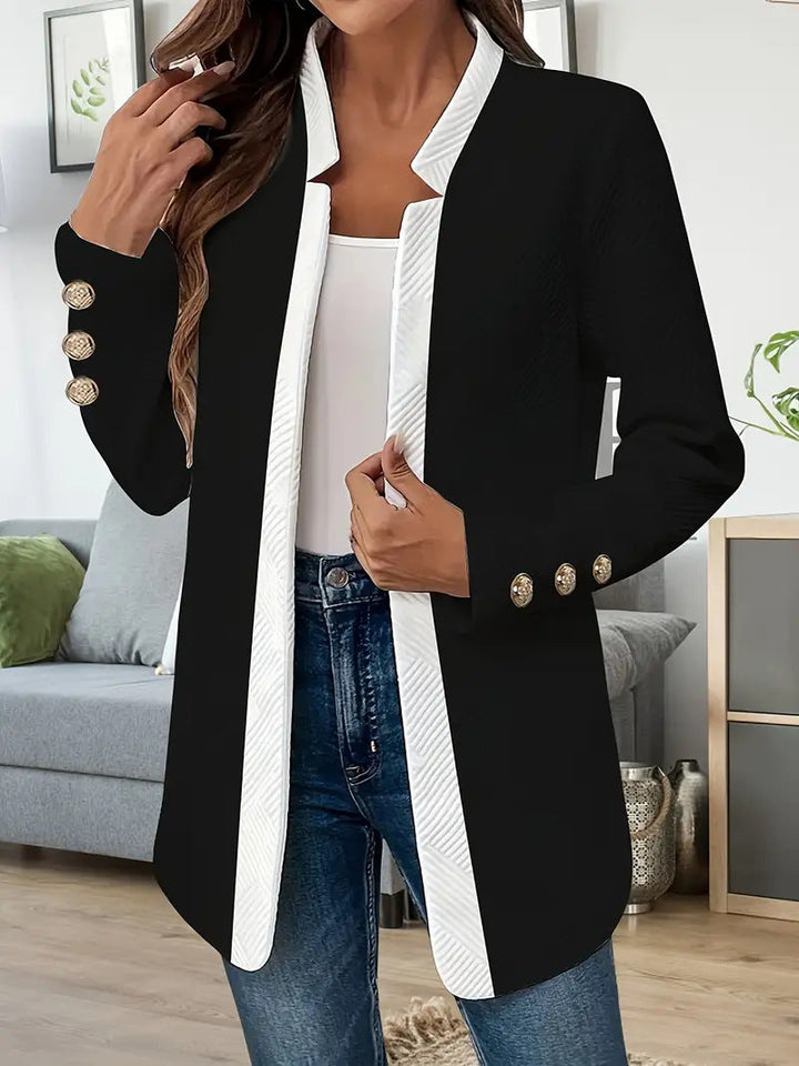 Women's blazer jacket with a tailored fit and contrasting collar