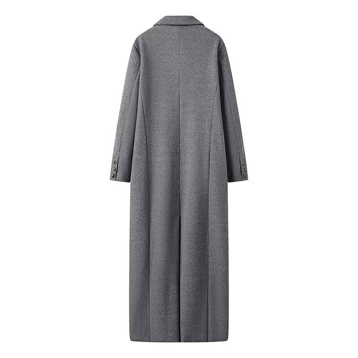 Women's oversized long-sleeve maxi coat with pockets