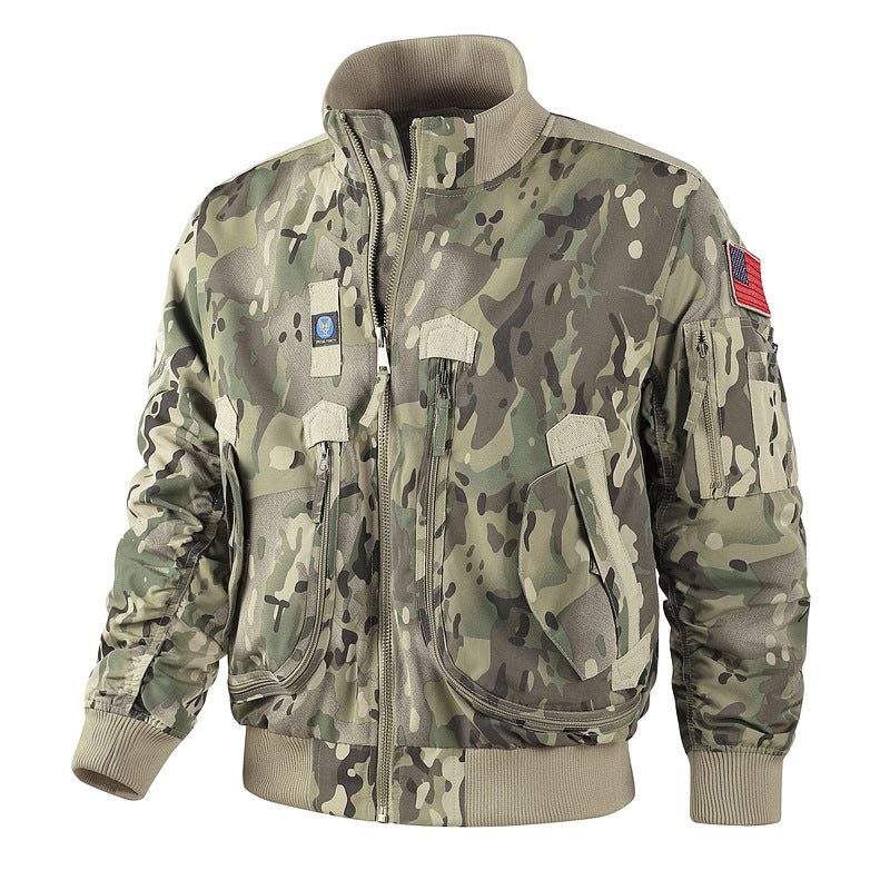 Men’s bomber jacket in pilot style with multifunctional pockets