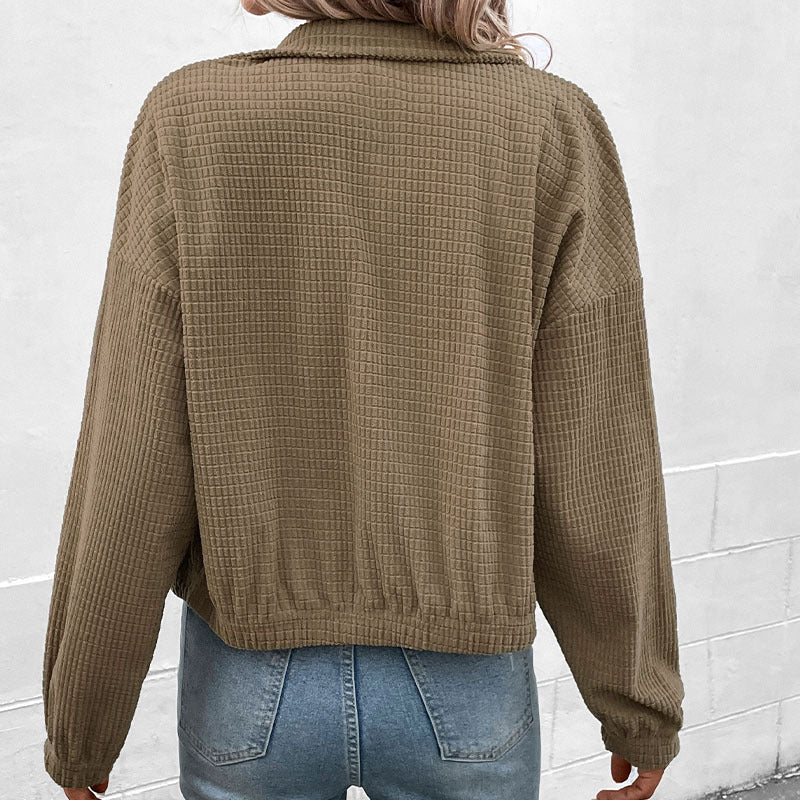 Women’s cropped long-sleeve jacket with pockets
