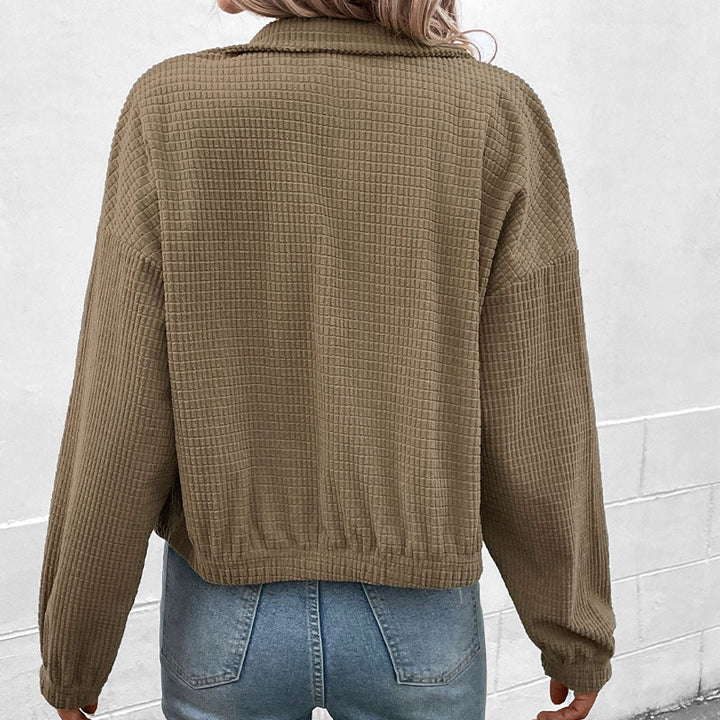 Women’s cropped long-sleeve jacket with pockets