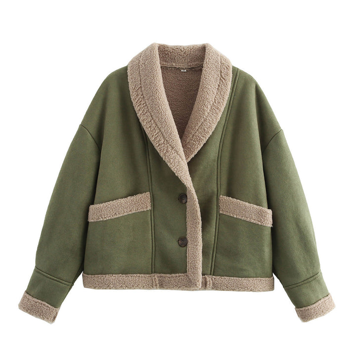 Women’s cropped jacket with buttons and pockets