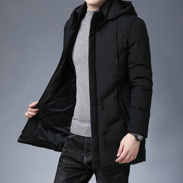 Men's long-sleeve hooded jacket with pockets