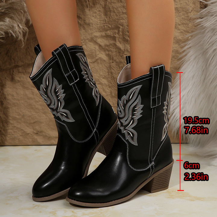 Women's Western ankle boots with block heels