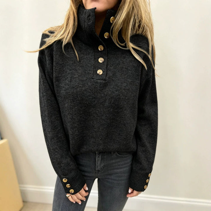 Maja | Women's Long-Sleeve Pullover with Buttons