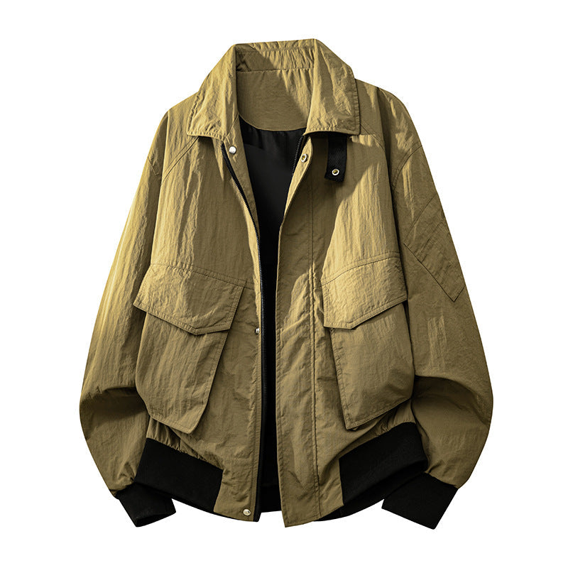 Men’s field bomber jacket with flap pockets and ribbed cuffs
