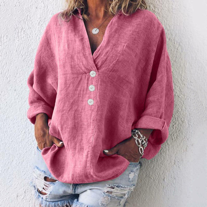 Lucia - Stylish Cotton-Linen Sweater
