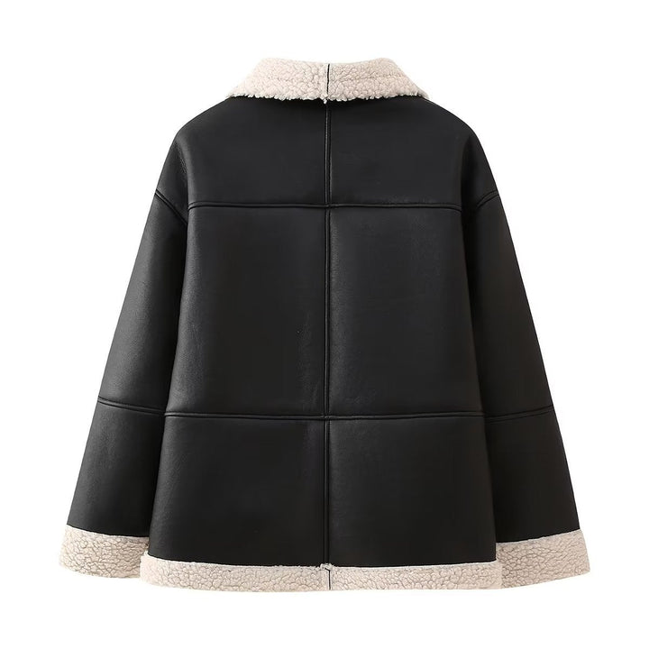 Women's Oversized Aviator Jacket with Pockets