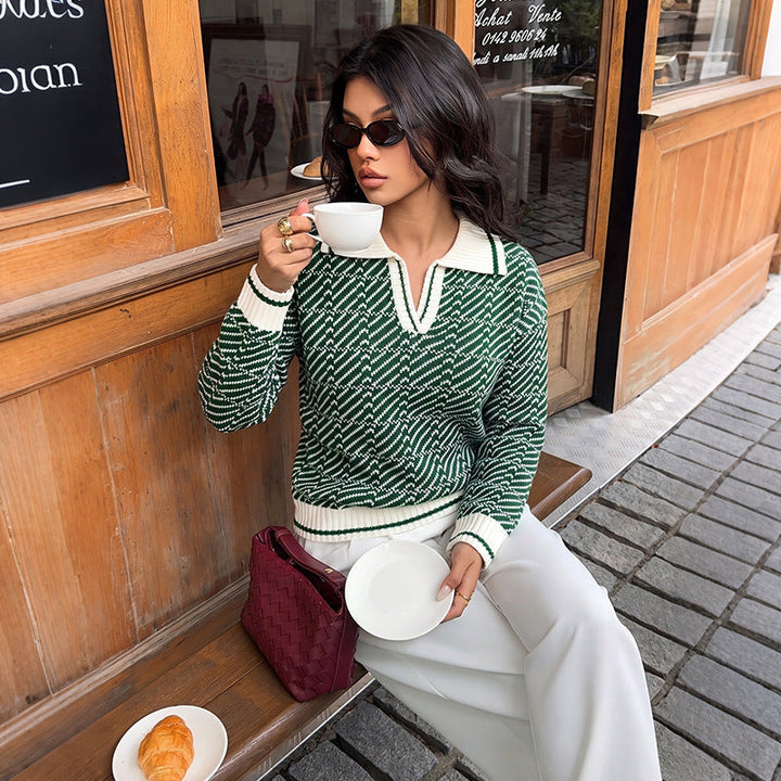 Women's V-Neck Long-Sleeve Sweater