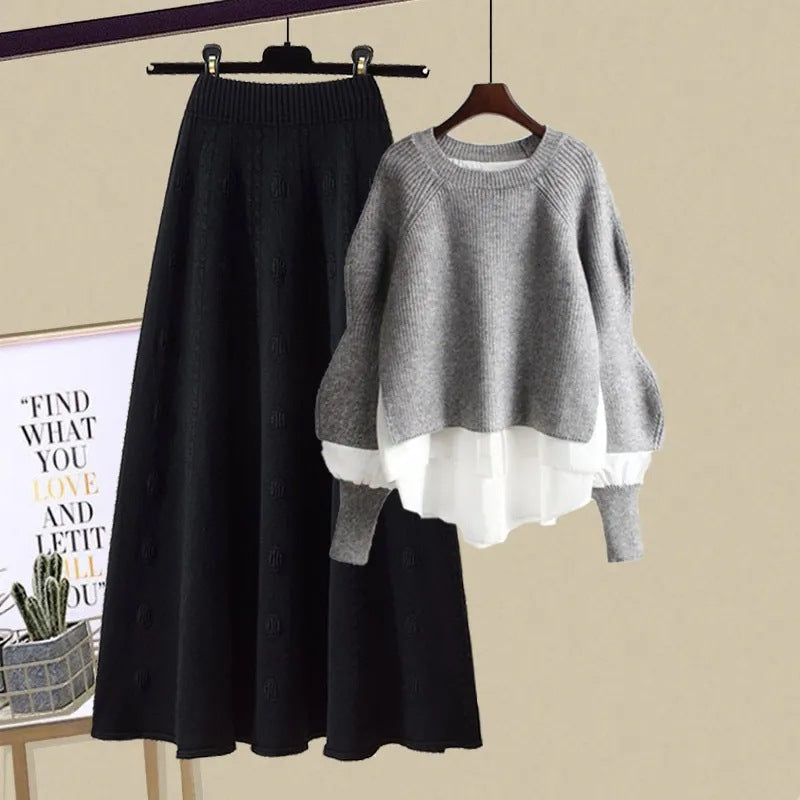 XENIA - Relaxed sweatshirt and skirt