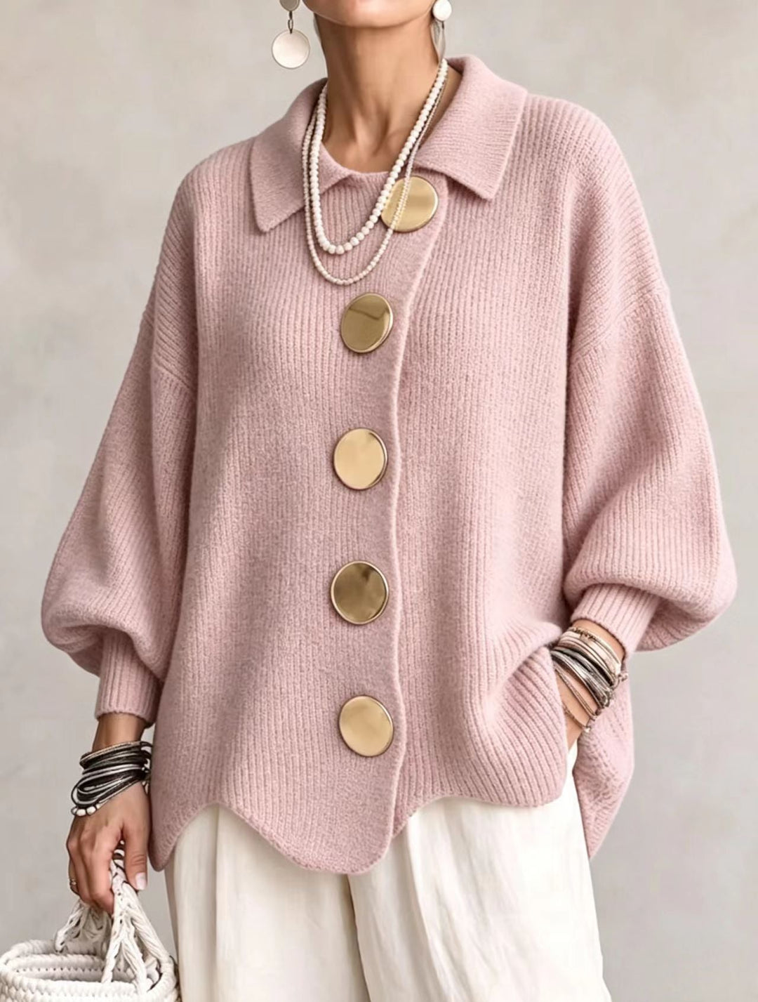 Women's long-sleeve button-up cardigan