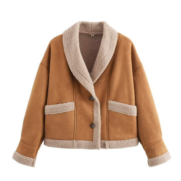 Women’s cropped jacket with buttons and pockets