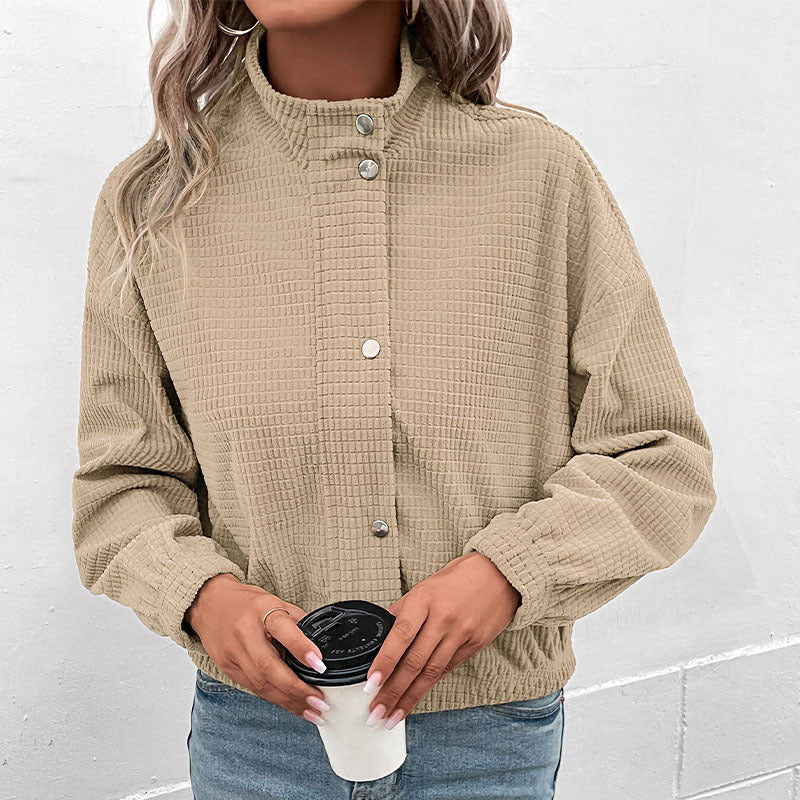 Women’s cropped long-sleeve jacket with pockets