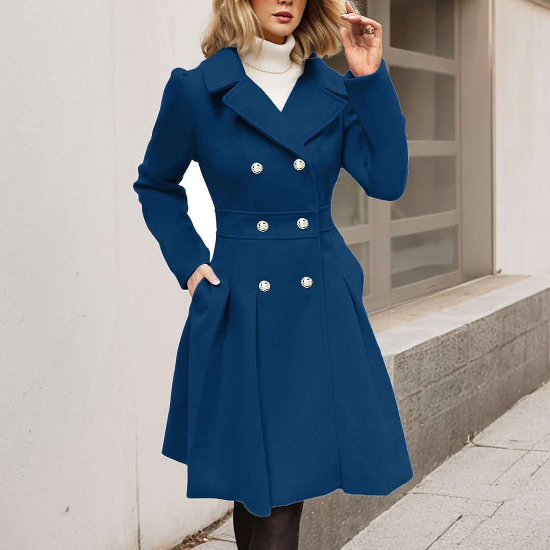 Women’s longline long-sleeve coat with pockets