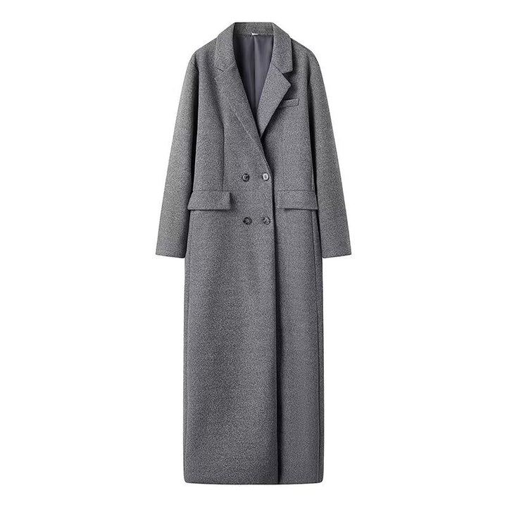 Women's oversized long-sleeve maxi coat with pockets