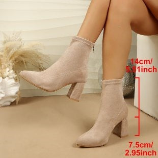 Women's ankle boots with block heels and soft lining
