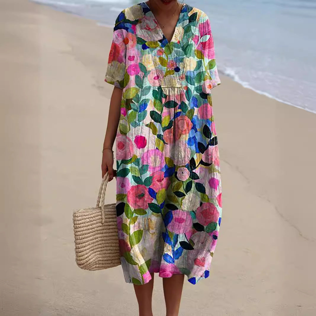 Hannah | Women's Floral V-Neck Summer Dress