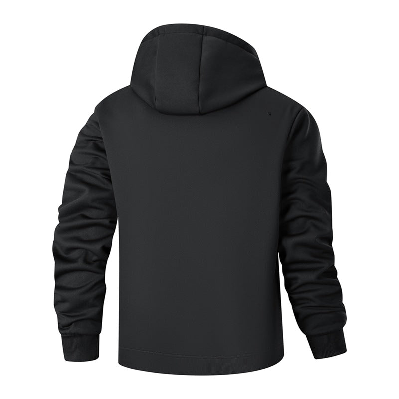 Men's long-sleeve hooded jacket with drawstring and pockets