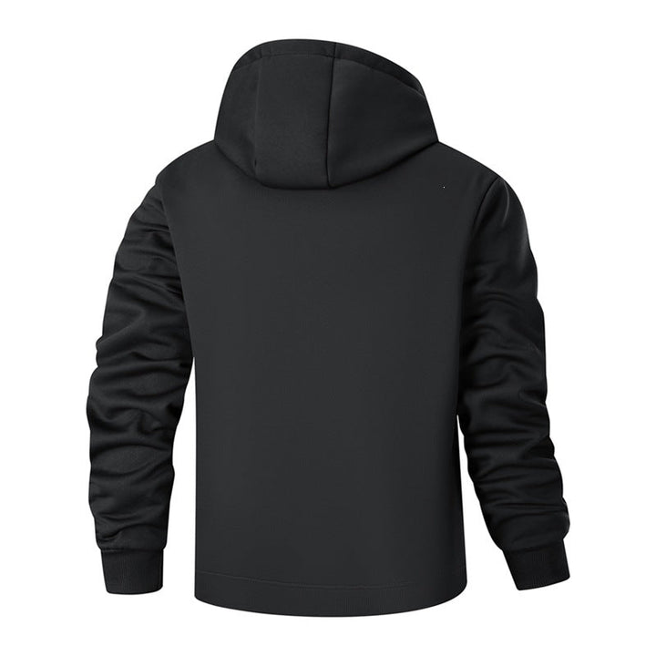 Men's long-sleeve hooded jacket with drawstring and pockets