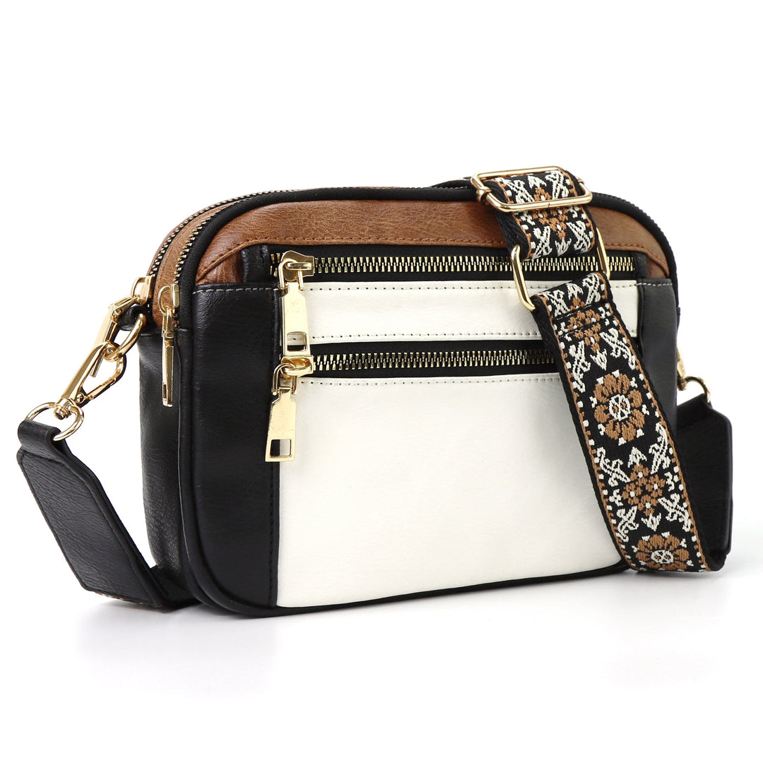 Erikka | Elegant Shoulder Bag with Patterned Adjustable Strap