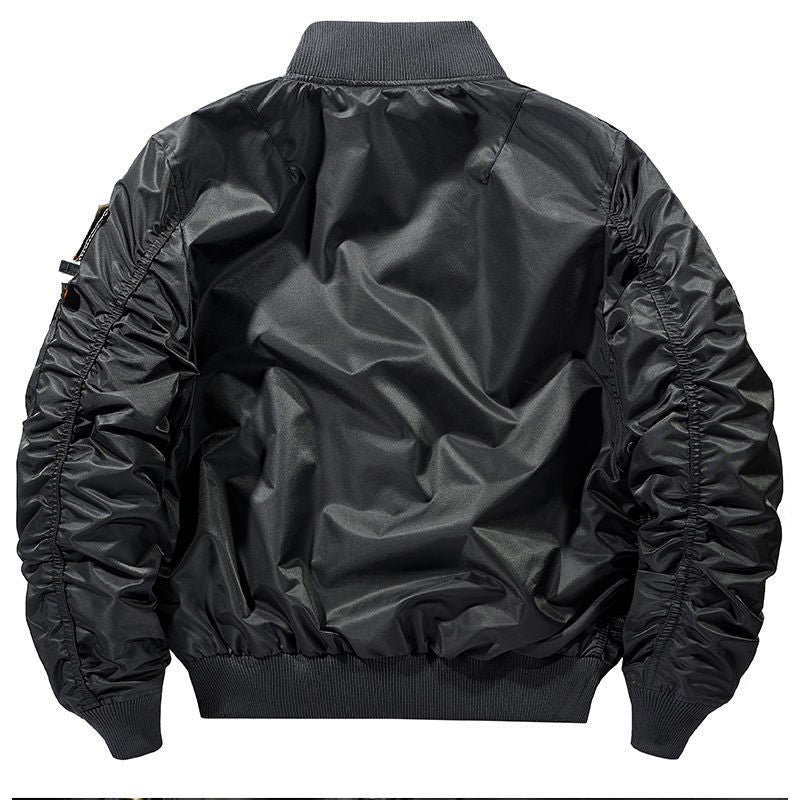 Men’s aviator-style bomber jacket with multiple pockets