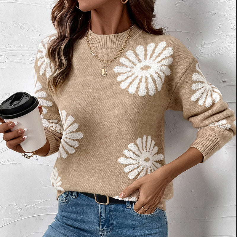 Sophie | Women's Long-Sleeve Crew-Neck Floral Sweater
