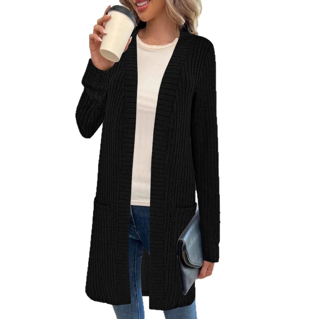 Women's Longline Long-Sleeve Cardigan with Pockets