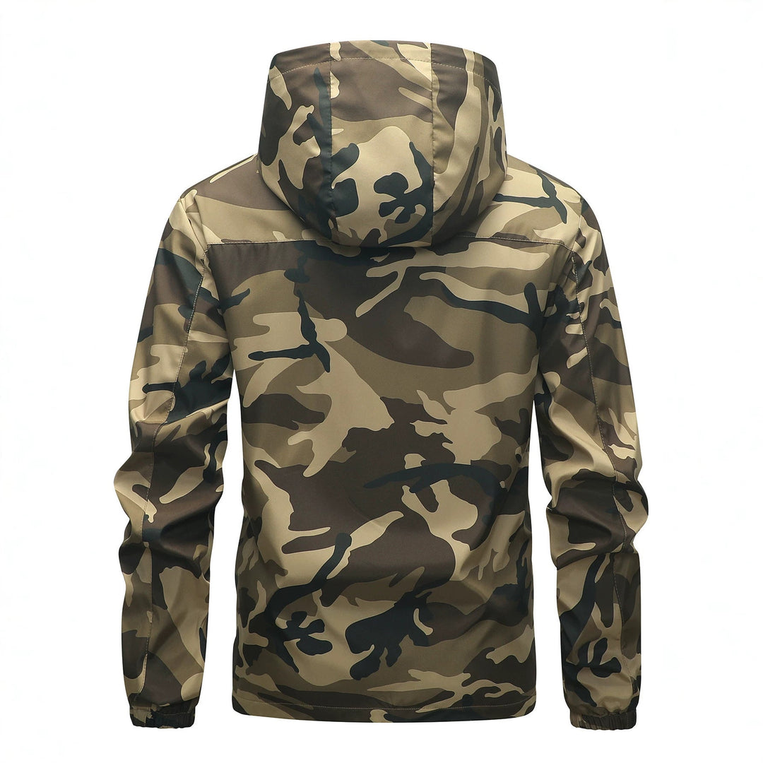 Men’s camouflage jacket with a hood and pockets