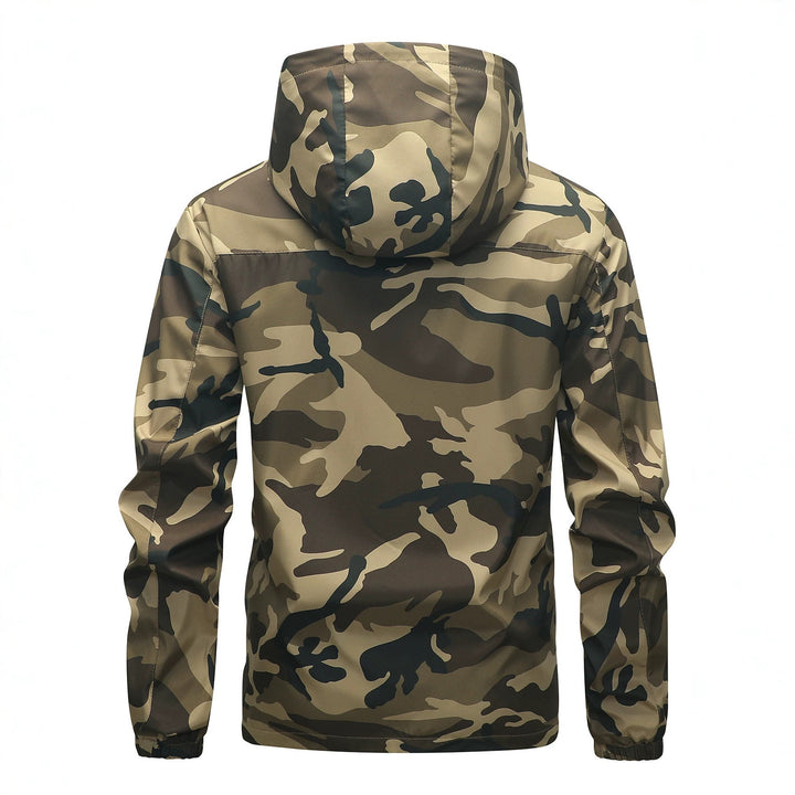 Men’s camouflage jacket with a hood and pockets
