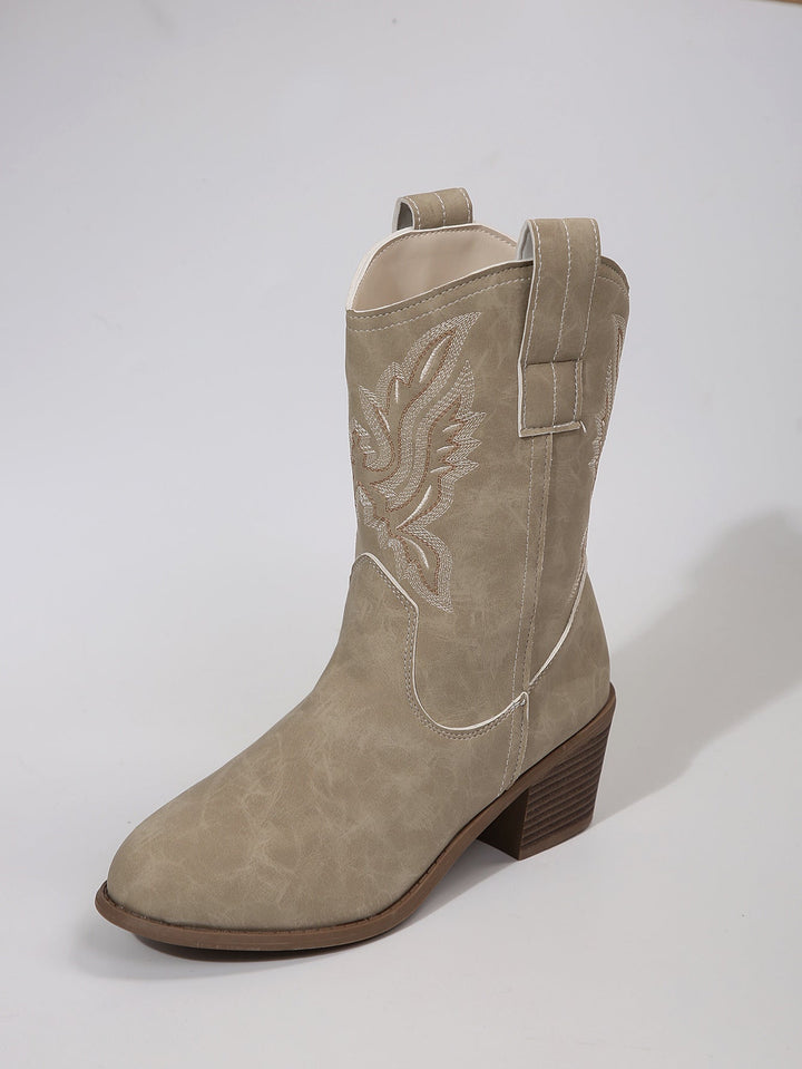 Women's Western ankle boots with block heels