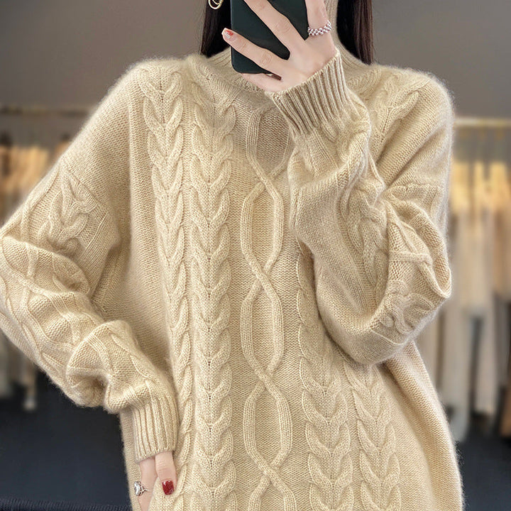 Women's oversized crew-neck pullover