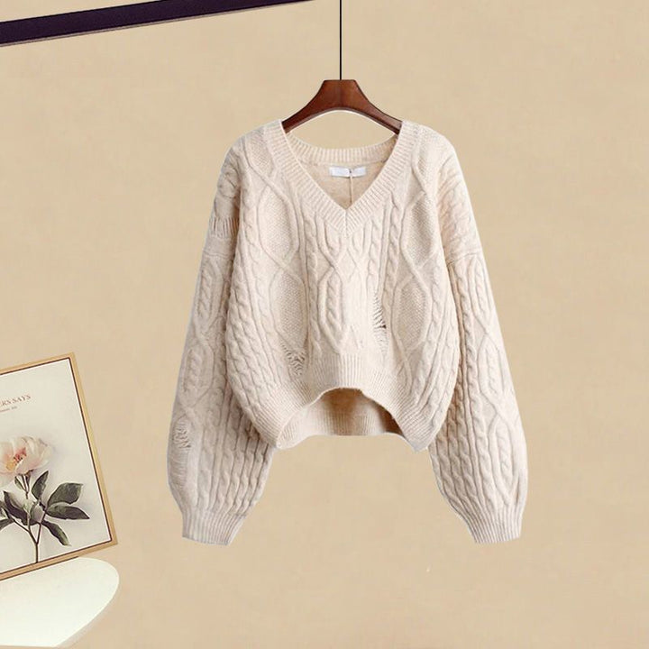 LIANE - Elegant knitted jumper with fishtail skirt