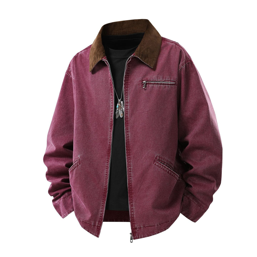 Men's Long-Sleeve Jacket with Collar and Pockets