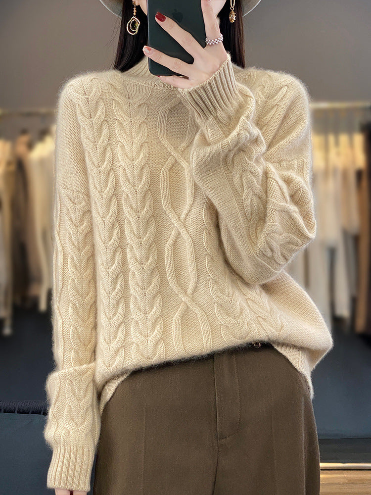 Women's oversized crew-neck pullover