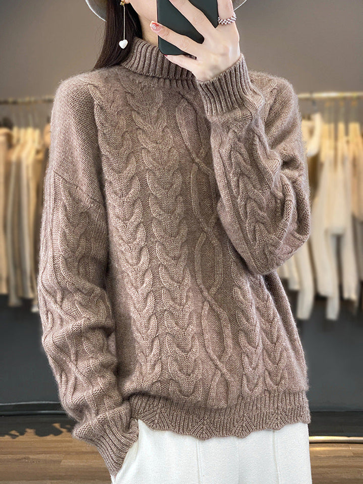Women's oversized crew-neck pullover
