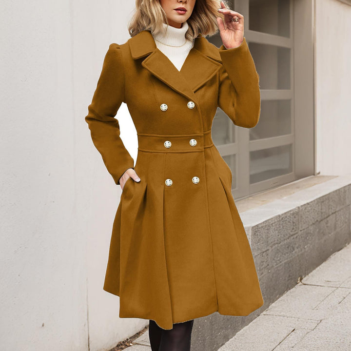 Women’s longline long-sleeve coat with pockets