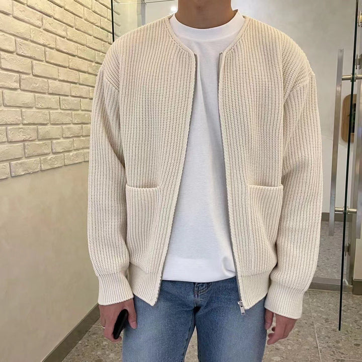 Seth - Fine-knit men's zip sweater