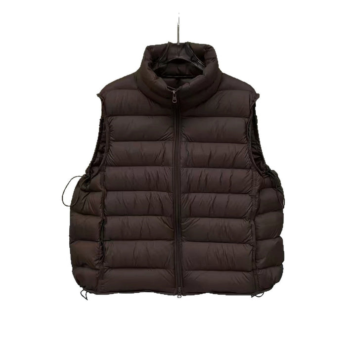 Women's lightweight quilted thermal vest with a two-way zipper