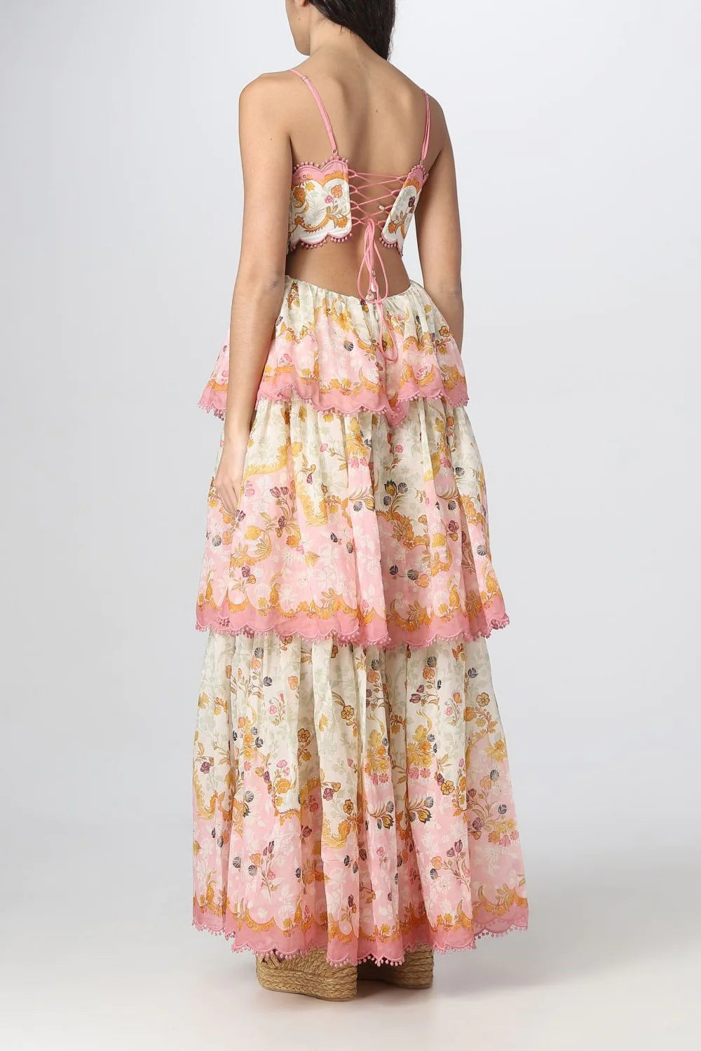Damen Ärmelloses Floral Maxi Kleid