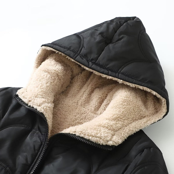 Women's long-sleeve jacket with a hood and pockets