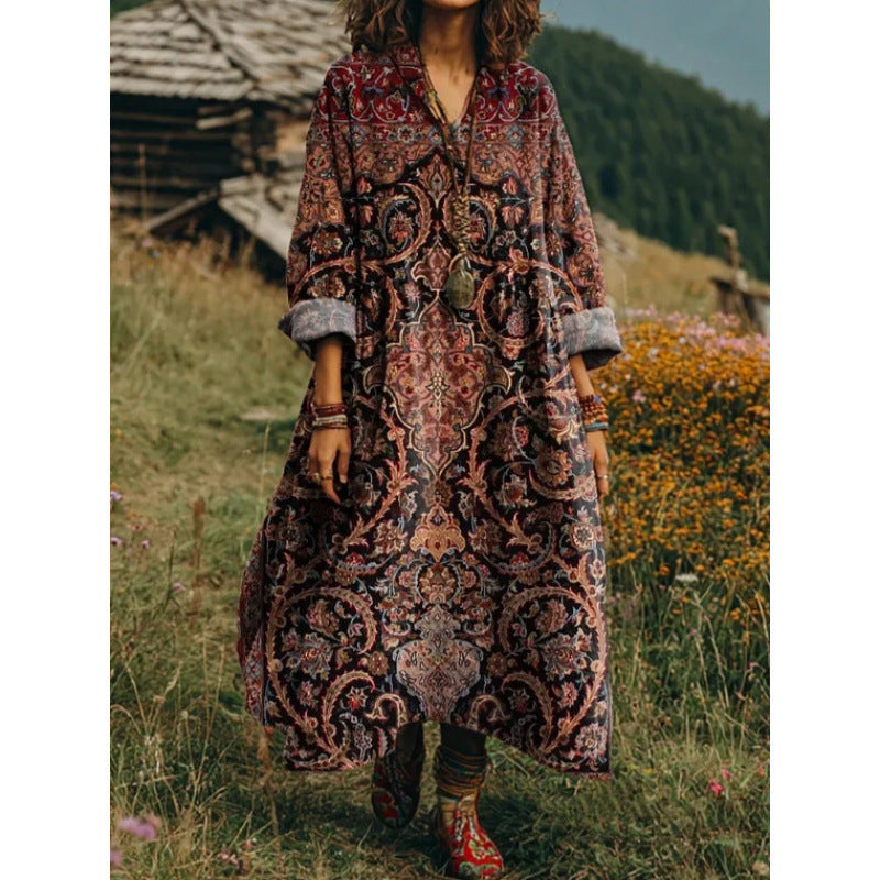 Evelyn | Retro Style Long Sleeve Casual Dress