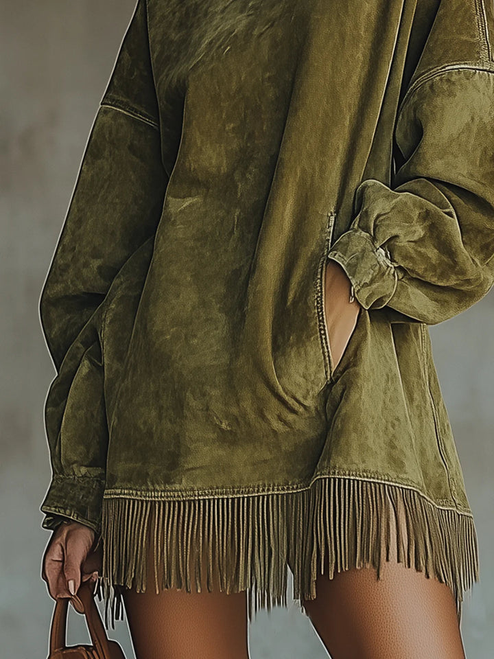 Sheri | Luxurious Suede Fringe Dress