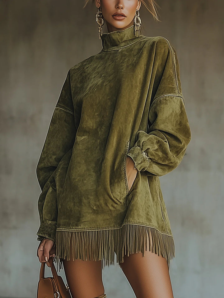 Sheri | Luxurious Suede Fringe Dress