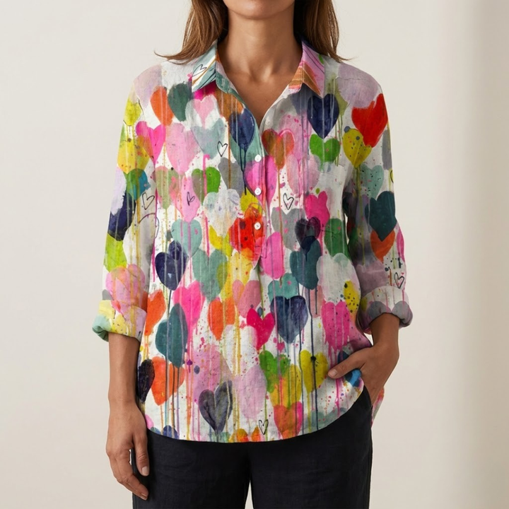 Carlotta - Patterned Linen Shirt