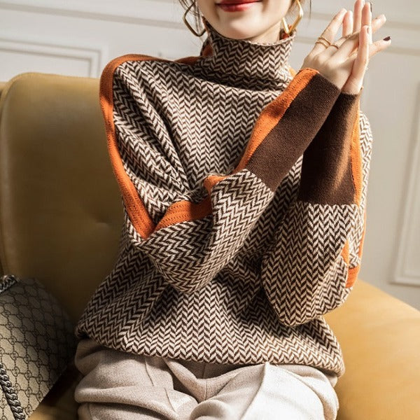 Clara – Striped Turtleneck Sweater