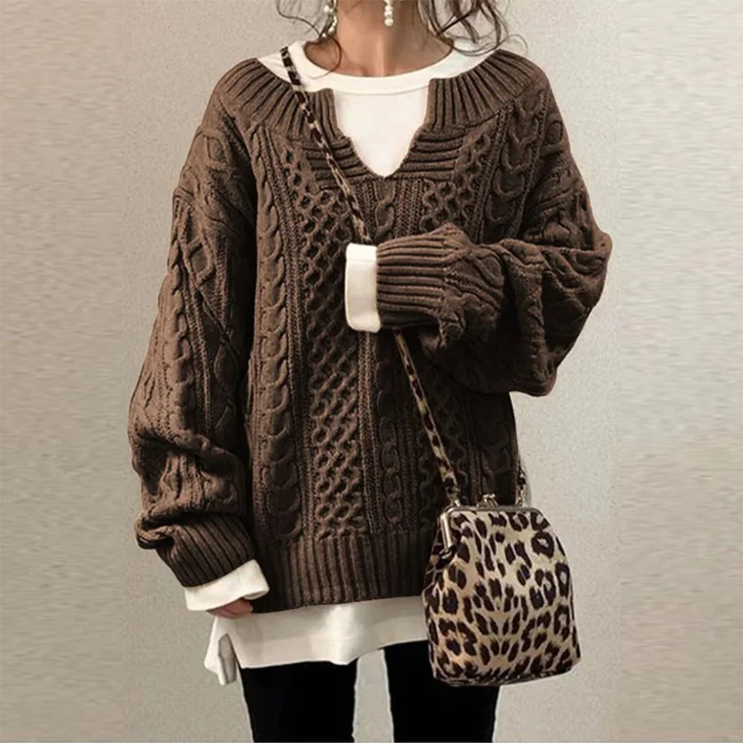 Oversized cable-knit sweater