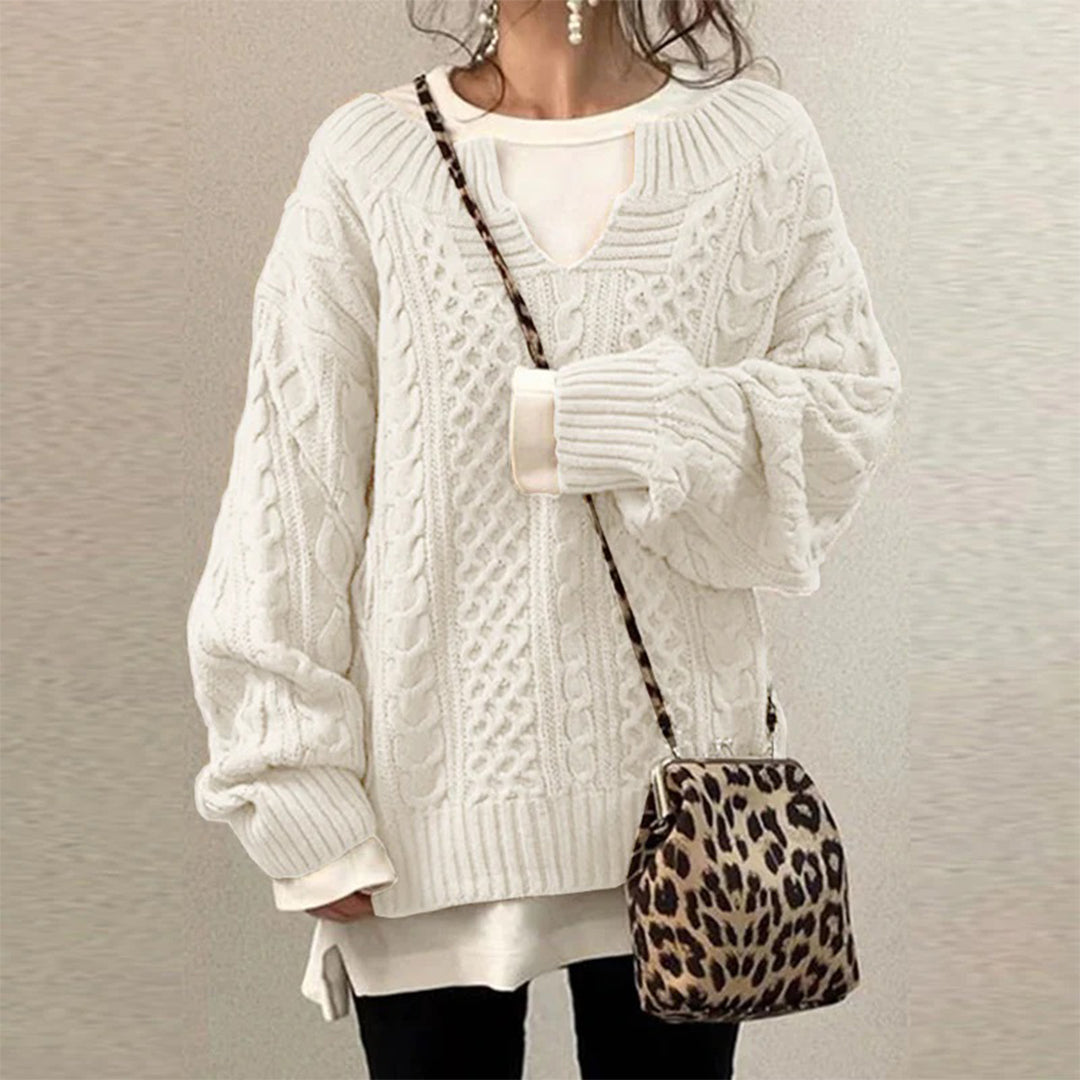 Oversized cable-knit sweater